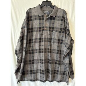 Men's 1/4 Button Up Long Sleeve Shirt Plaid 2XL Big and Tall NWT